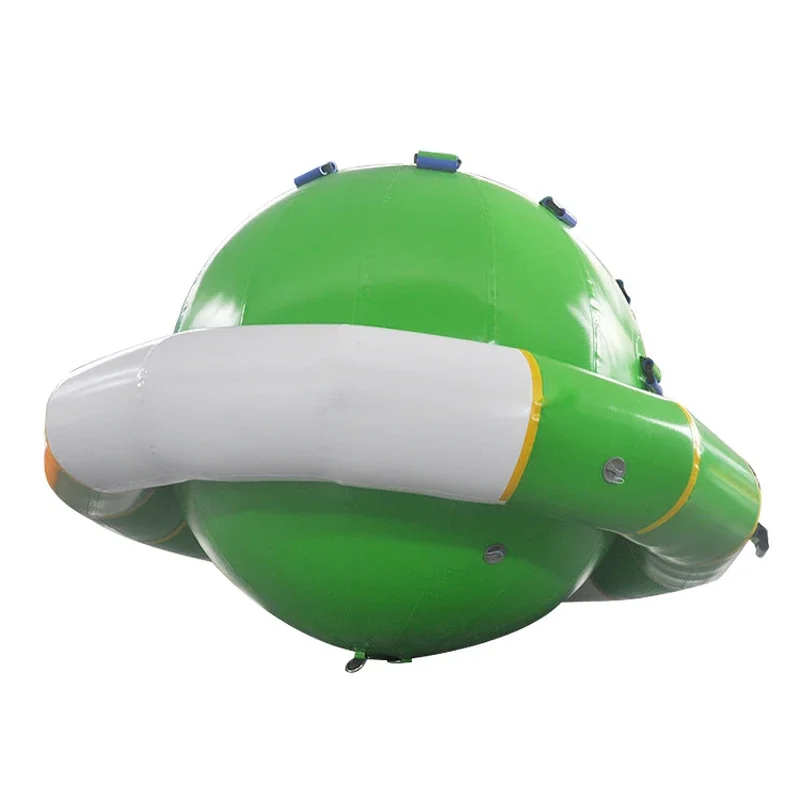 PVC Inflatable UFO Towable Disco Boat Inflatable Rotating Gyroscope Floating Gyro Summer Water Park for Kids Pools and Lakes