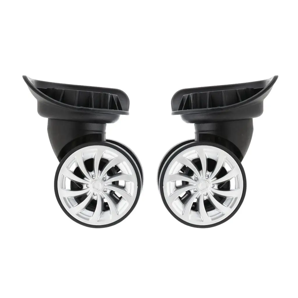 1 Pair Universal Suitcase Luggage Casters ReplacementDual Roller Wheels for Travel Case- Loading Bearing