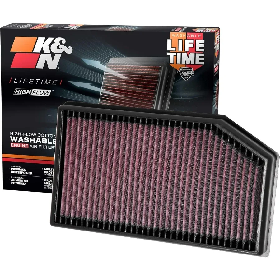 

High-Flow Original Lifetime Engine Air Filter: Increase Power Premium Washable Compatible with 2018-2025 JEEP Gladiator Wrangle