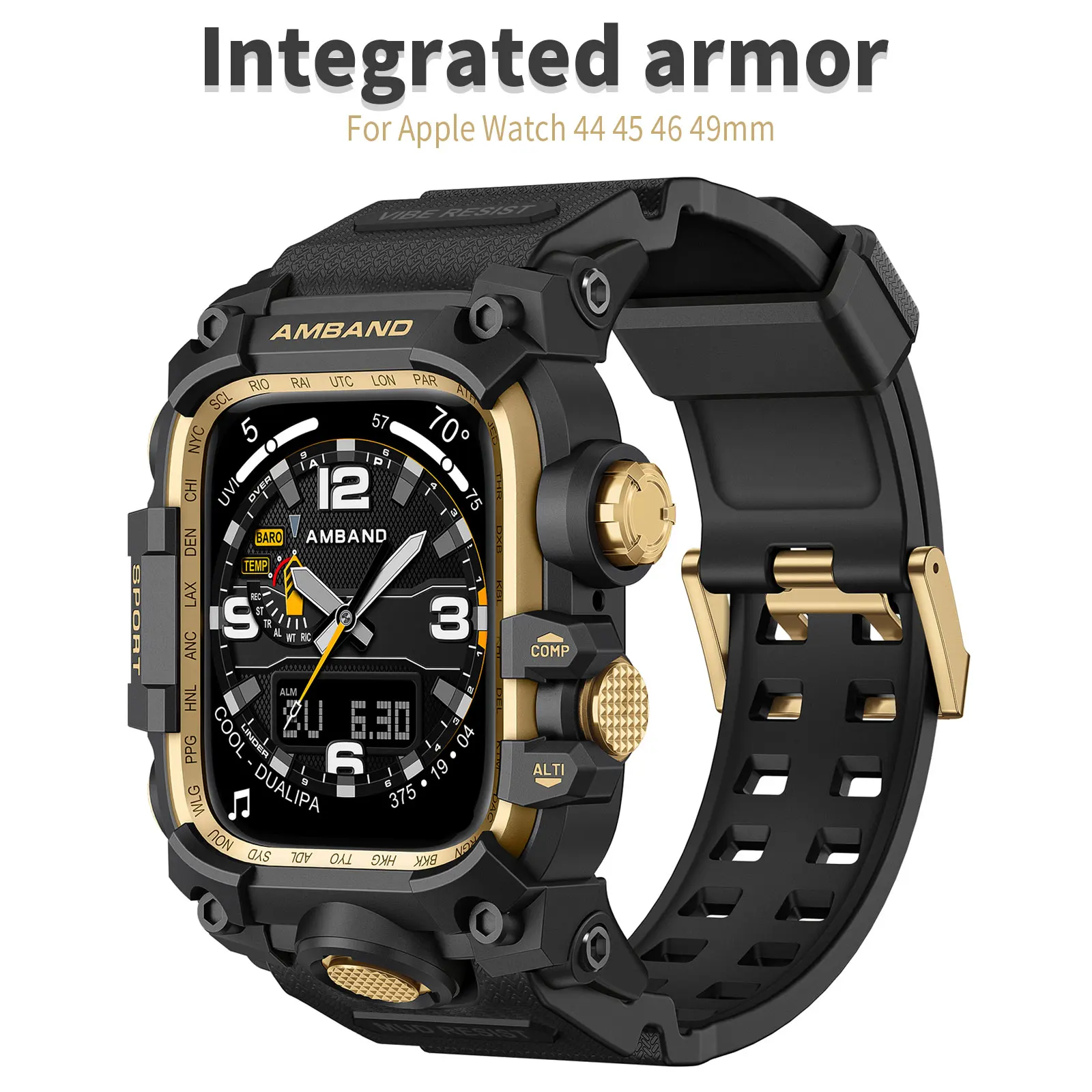 Integrated Armor Protective Strap for Apple Watch 44mm 45mm 46mm 49mm Luxury Armor Strap for Iwatch Ultra 987 654