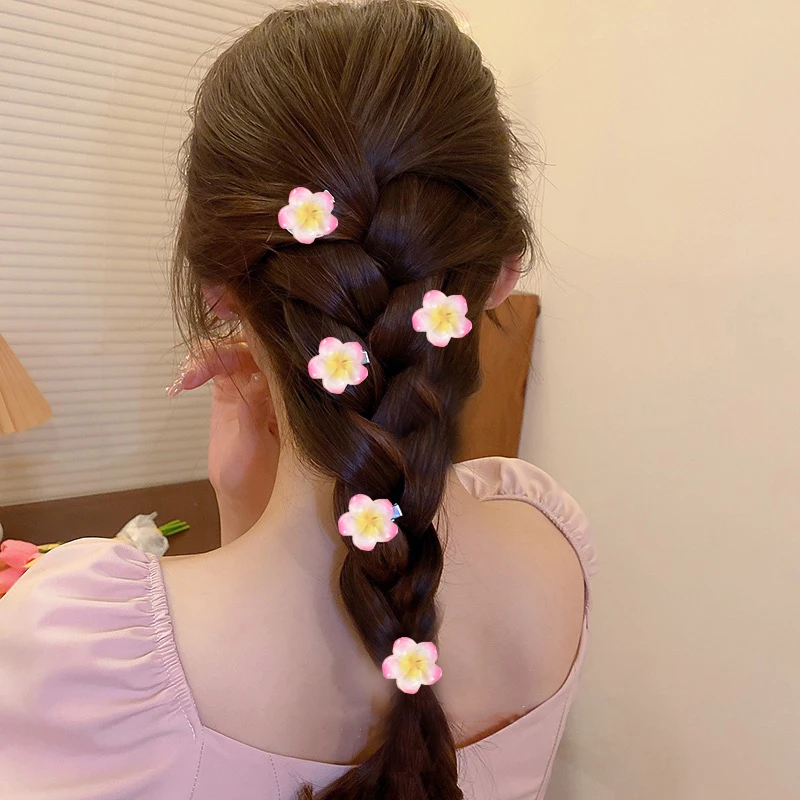 5 pz/set forcina fiore festival fermaglio per capelli piccolo mini carino accessori per capelli ragazze coda di cavallo styling fermaglio per