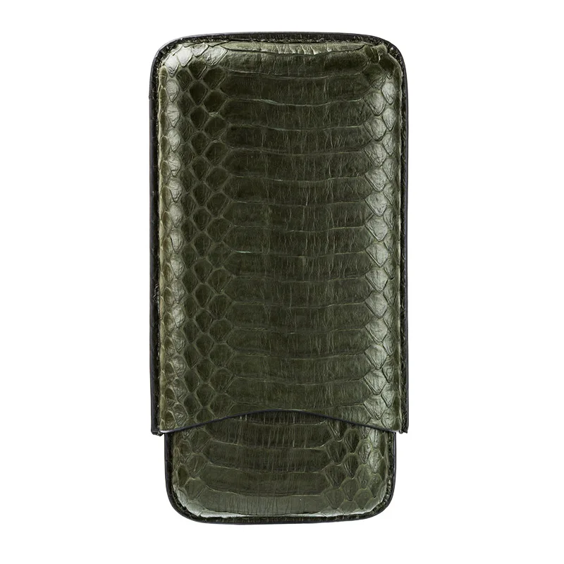 Imagem -04 - Estojo de Charuto de Couro Portátil Snakeskin Pattern Green Cigar Box Pack Humidor de Luxo Viagem Leve Pcs