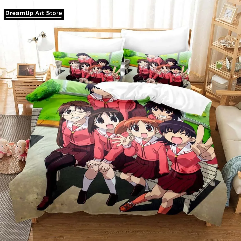 3D Print Fashion Anime Azumanga Daioh Bedding Set Boys Girls Twin Queen Full Size Duvet Cover Pillowcase Bed Adult Bedroom