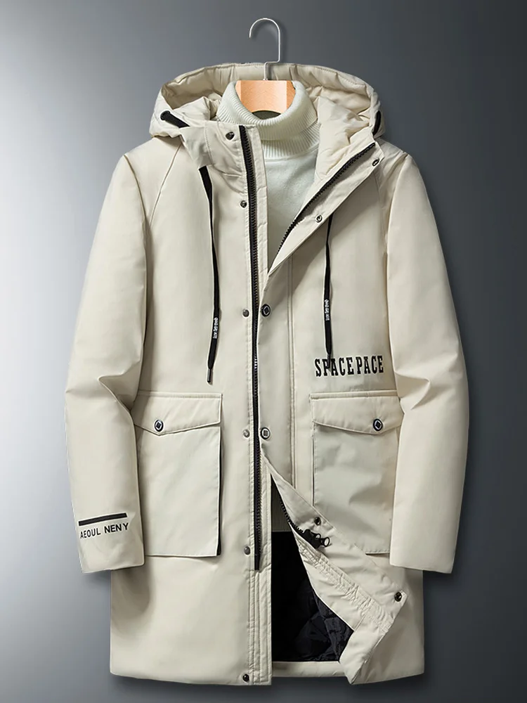 Neue Winter Männer 2023 Parka Warme Jacke Lässig Mit Kapuze Windjacke Baumwolle Padded Dicken Langen Parkas Thermische Mäntel Plus Größe 8XL