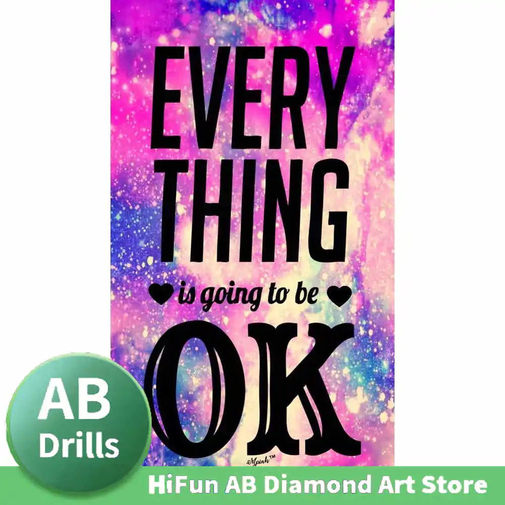 AB Drill,Inspirational Message Full Diamond Painting Diy 