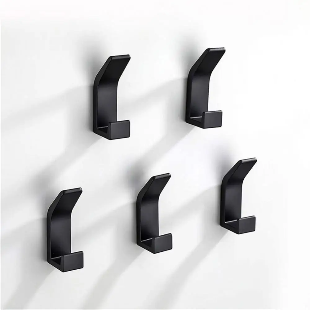 Towel Racks Free Punching Space Aluminum White Black Bathroom Accessories Towel Holder Wall Mounted No Drilling Towel Hook