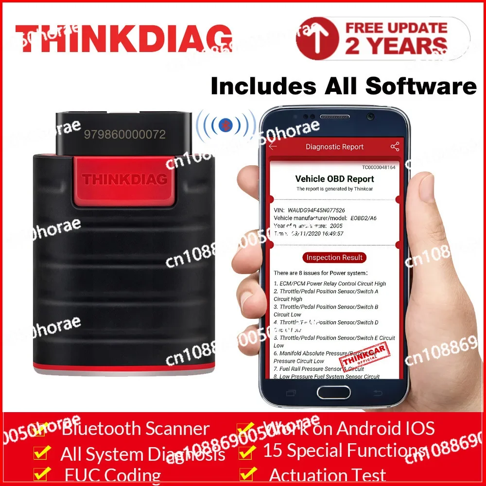 ThinkDiag Obd2 Car Fault Diagnosis Instrument Overseas Version, with All Software with 2 Years Free Upgrade