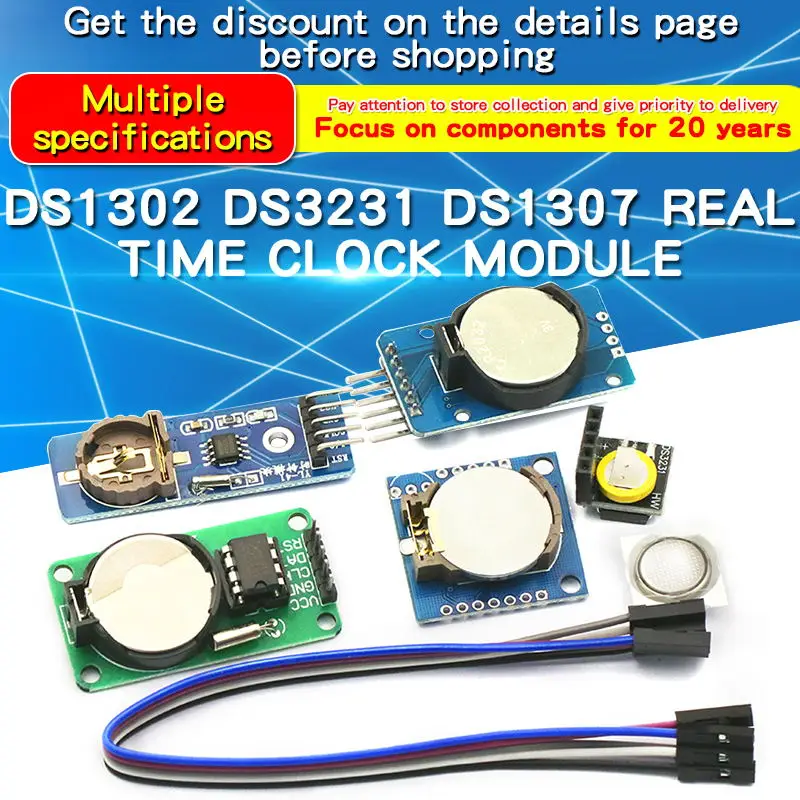 1PCS DS1302 DS3231 DS1307 Real Time Clock Module with Battery Timing Module for Arduino