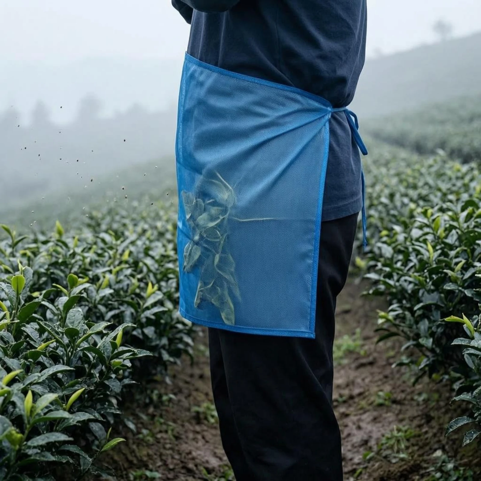 

Waist Harvest Apron Material Bound Mesh Apron Bag Waist Mounted Harvest Pouch Handsunrestricted Foliage Collecting Pouch