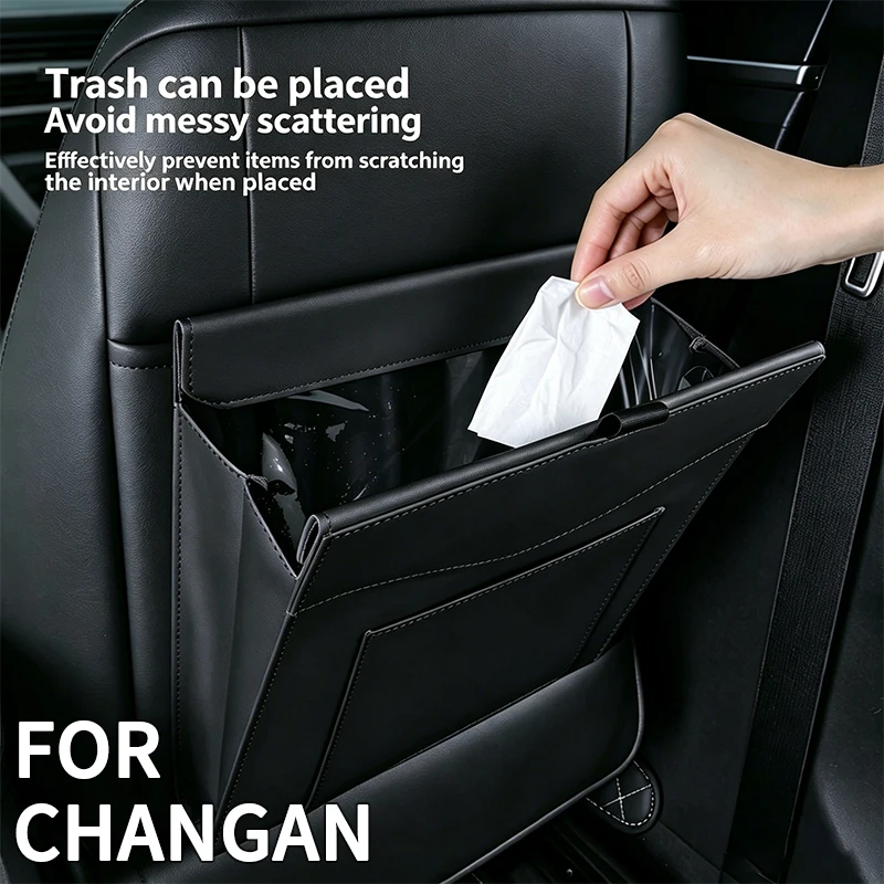 Car Trash Storage Bag Wet & Dry Use Waterproof & Leak‑proof Space‑Saving Direct To Install For Changan CS75 PLUS CS55 Pro CS35