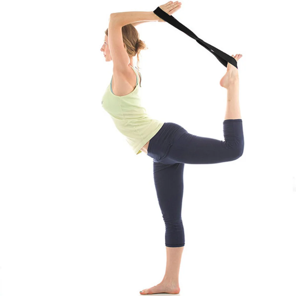 

Black Exercise Yoga Tension Band Unlimited Stretch Band Gym Rope Fitness Waist Leg Stretch Strap Yoga Strap Belt