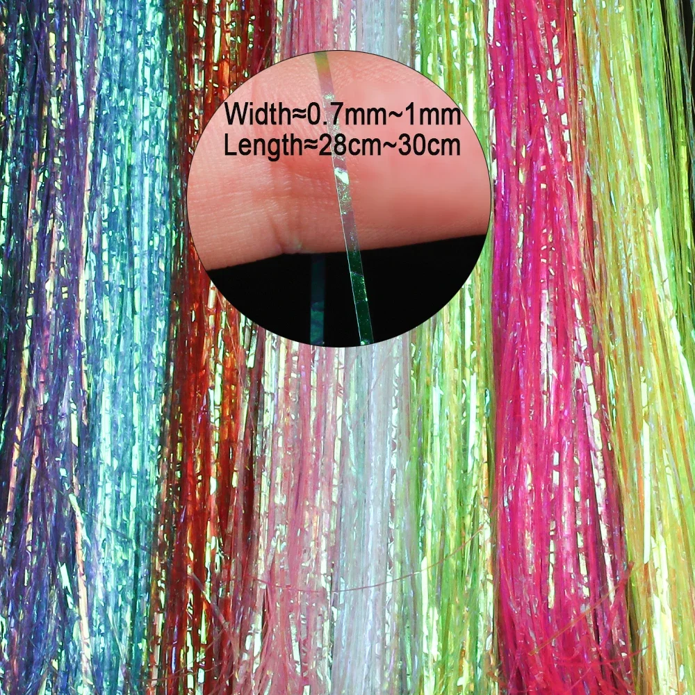 

Vtwins 3 Pack Corrugated Flash Strands Flash Tinsel Fly Tying Material For Streamer Predator Trout Pike Fishing Lure pesca