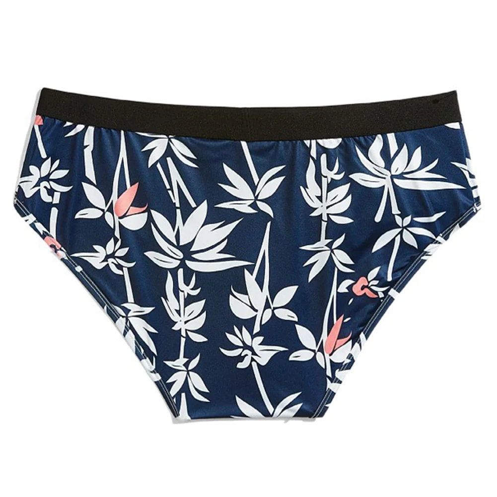 

Men Ice Silk Briefs Printed Satin Underwear Smooth Elasticity Shorts Panties Casual Breath Lingerie Summer Soft Swimwear