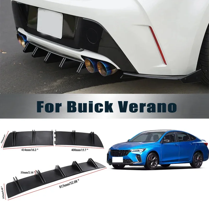 Rear Bumper Shark Fin Diffuser ABS Curved Aero Splitter Anti-Collision Chassis Protector For Buick Verano Car Styling