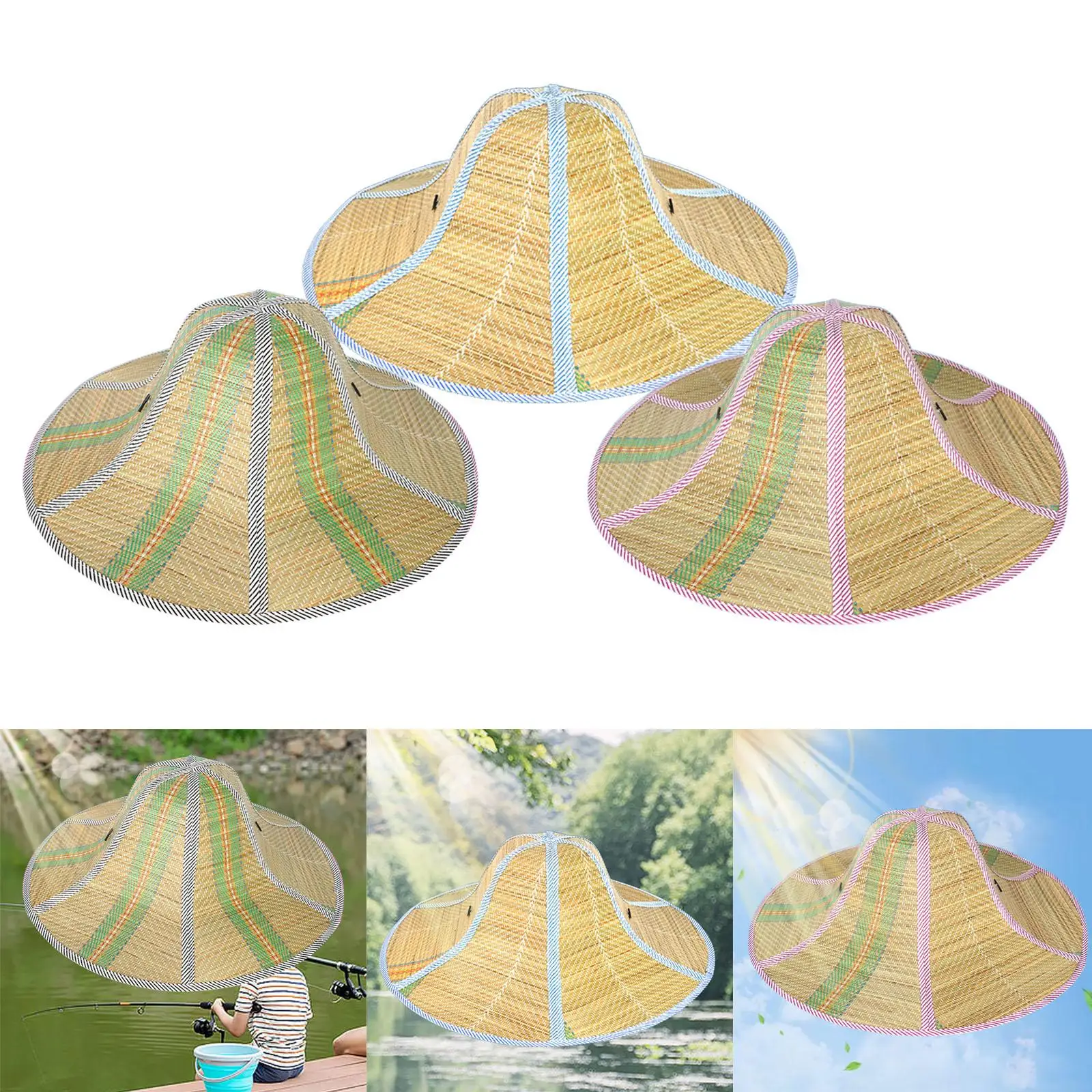 Foldable Straw Hat, Summer Fisherman Cap Portable Lightweight Outdoor Farming Cap, Sun Hats for Travel Fishing Holiday Hiking