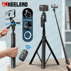 Balance Steady Wireless Selfie Stick 80.9inch Tripod with Wireless Bluetooth Monopod for Gopro Action Cameras Smartphones