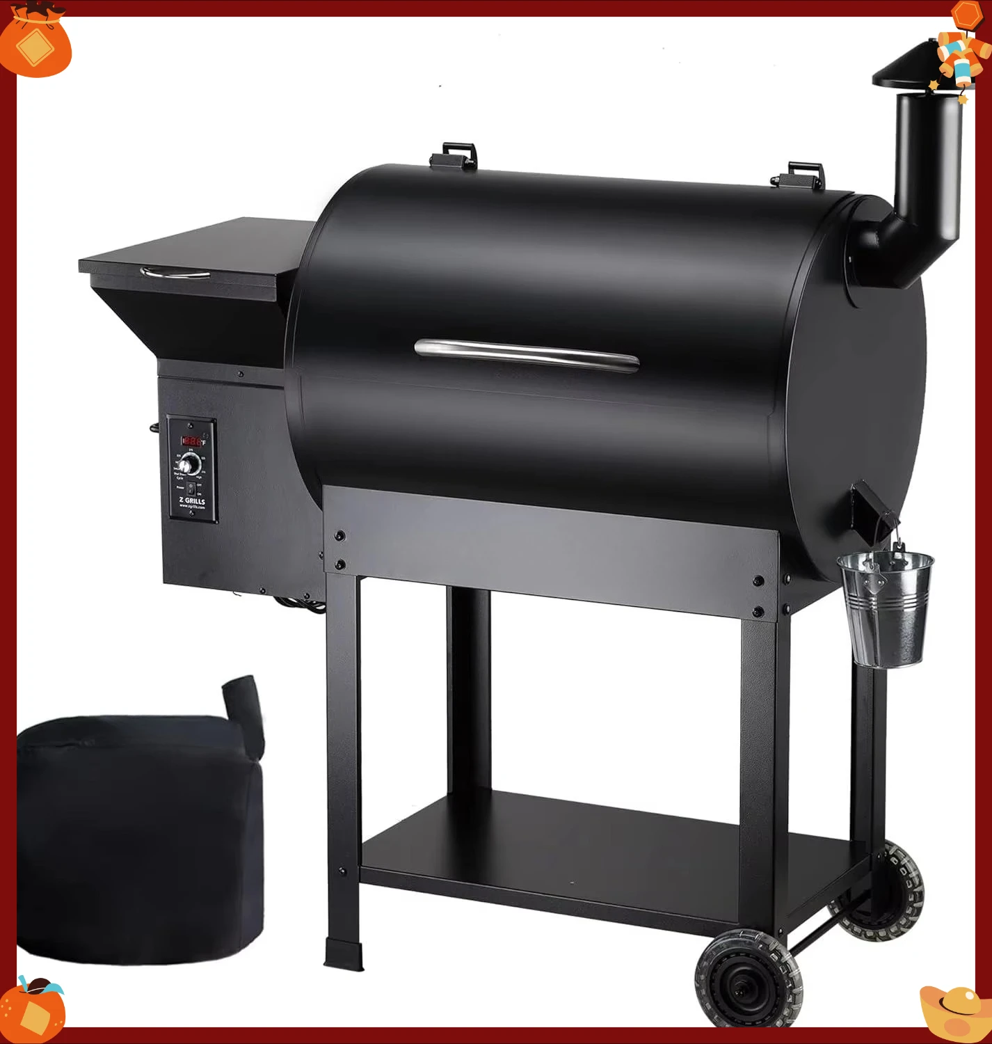 

Large Wood Pellet Grills Smoker Bbq Grills Smart Smoker Pellet Stove with Controller Outdoor Pellet Smoker Grill