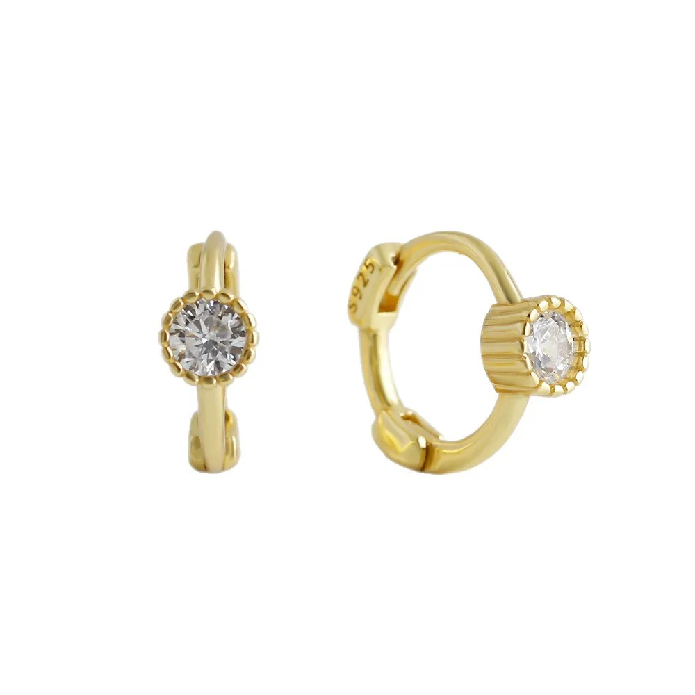 

CCFJOYAS 7mm 925 Sterling Silver Small Hoop Earrings for Girl Mini Cute Round Zircon CZ Earrings Fine Jewelry Wholesale