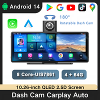10.26'' Android14 8 Core Monitor Android Auto Wireless Carplay with DVR Player Intelligent Screen WIFI GPS Navigate Dashboard