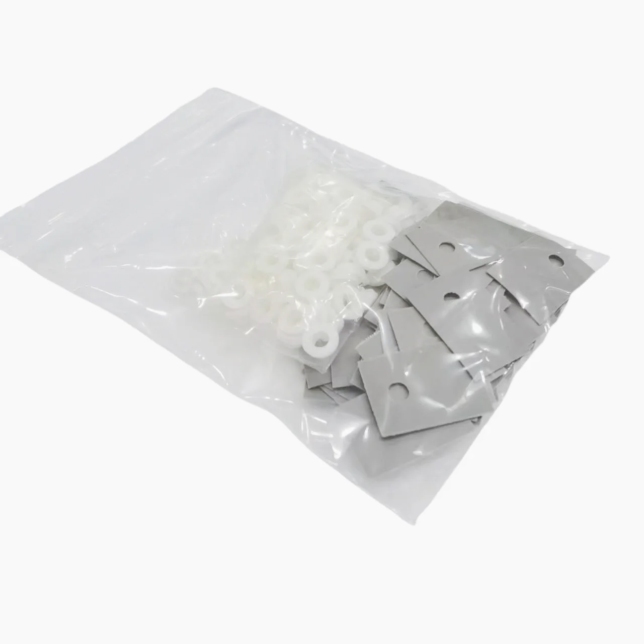 100Pcs TO-220 Transistor Plastic Insulation Washer + 100Pcs TO-220 Isolated Silicone Pad Sheet Strip