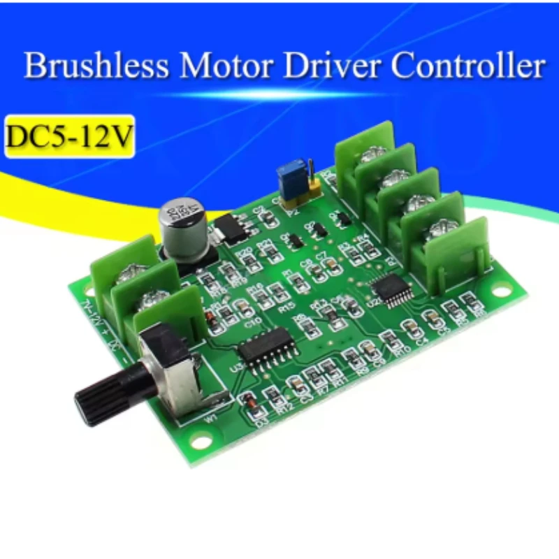 

DC 7V-12V BLDC Motor Driver Board PWM Speed Controller Module for Hard Drive CD-ROM Brushless Motor 3/4 Wire with Protection