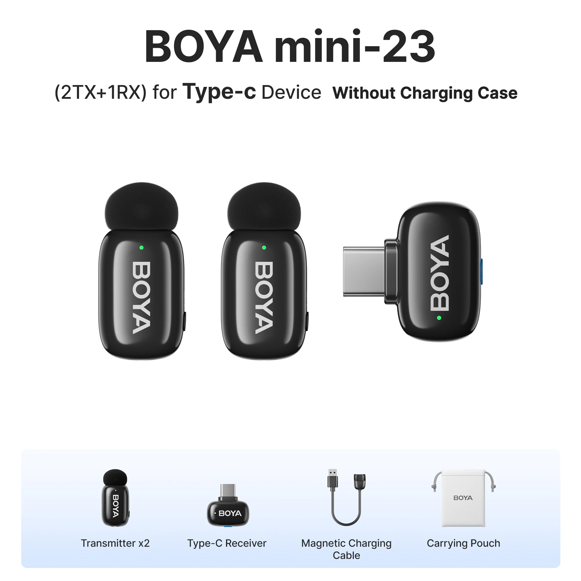 BOYA BOYA Mini Wireless Lavalier Lapel Microphone for iPhone iPad Android Type-C Phone Live Broadcast Audio Video Recording Vlog