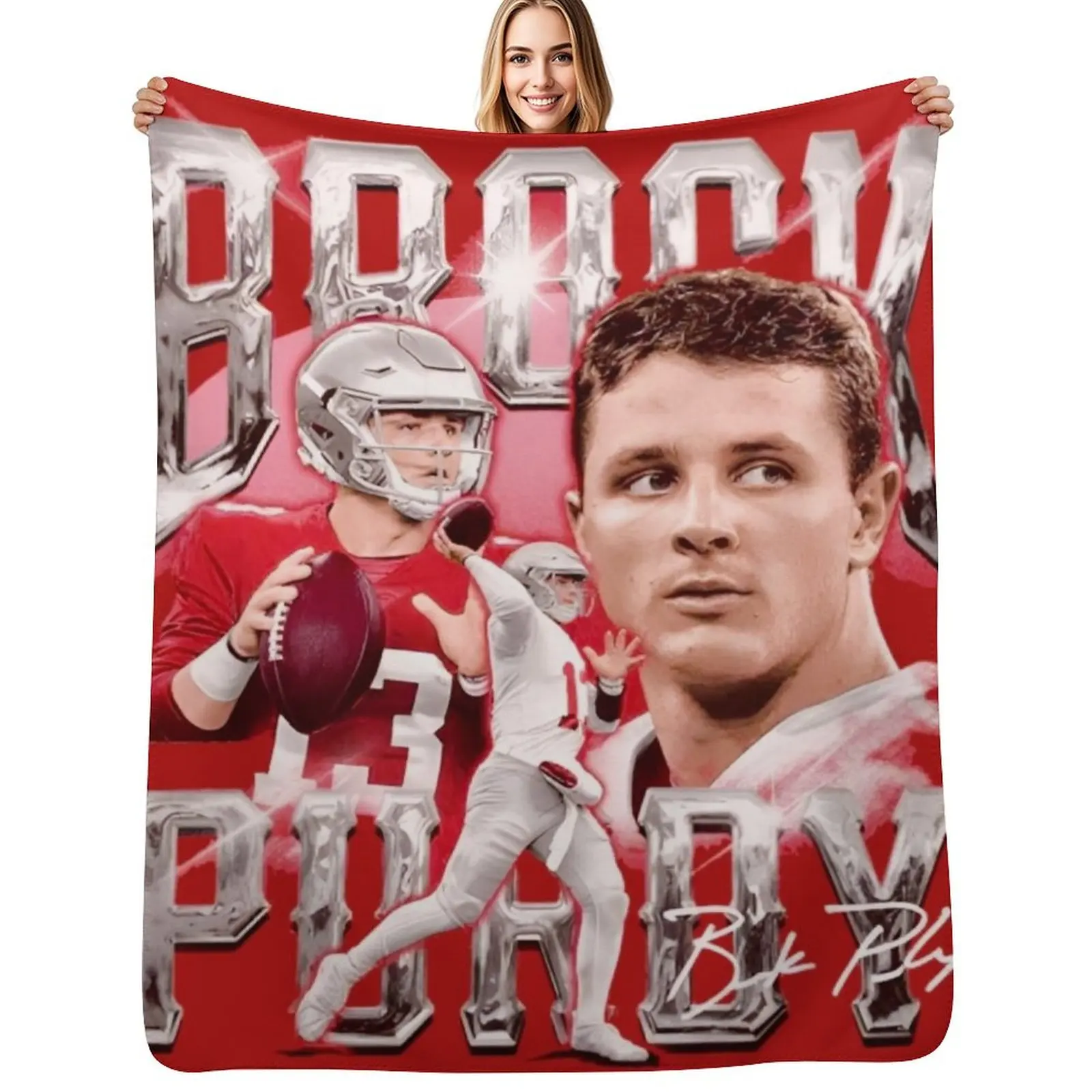 

Brock Purdy Throw Blanket Stylish Decor Blanket Gift for Friends Roommate