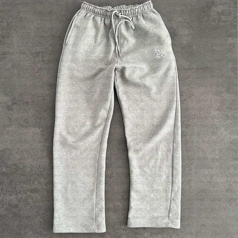 Hooded Casual Warm Pants Set Street Retro Embroidery Sportswear Hoodie High Street Autumn Winter Man Ladies Sweatsuits