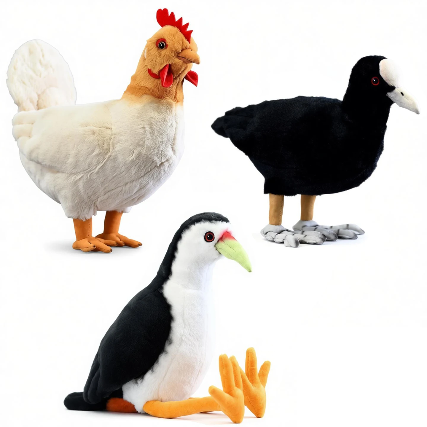Peluche de aves de corral (ganso, gallina, pollito) con diseño de aves silvestres, modelo de juguete de peluche, regalo para amigos