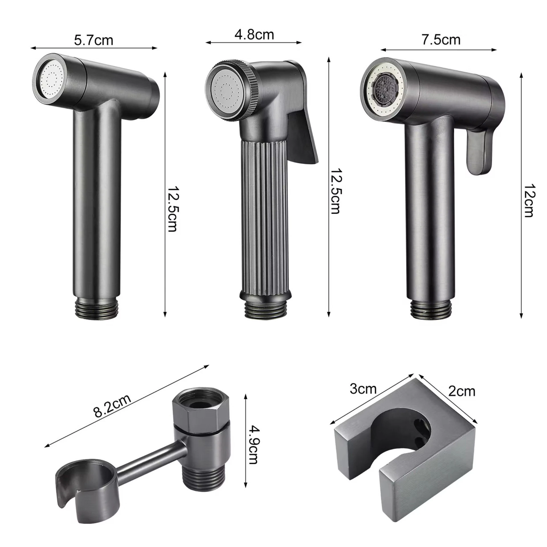 

Coppercore Zinc Alloy Gun Gray Pressure Sprinkler Spray Gun Faucet Nozzle Toilet Partner Toilet High Pressure Rinse