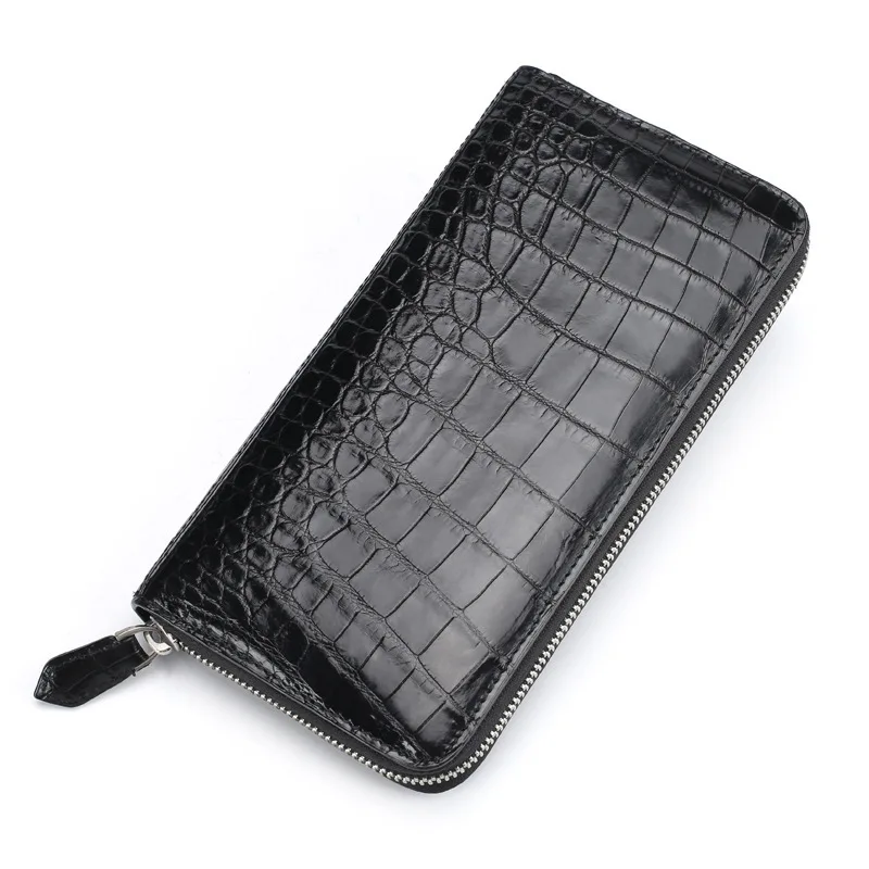 New Fashion Business Men\'s Alligator Wallets Crocodile Genuine Leather Long Organizer Wallet Boy Brand Luxury Card Holder Purse