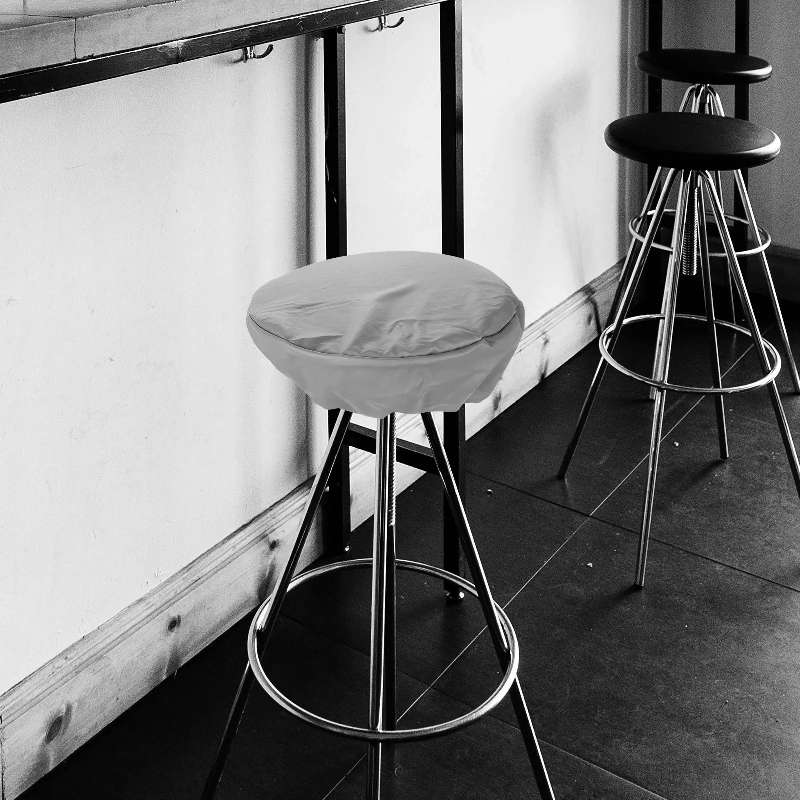 

Waterproof Oil Resistant Bar Stool Cover Elastic Band Round Seat Protector Decorative Stool Cushion Office Restaurant Chair
