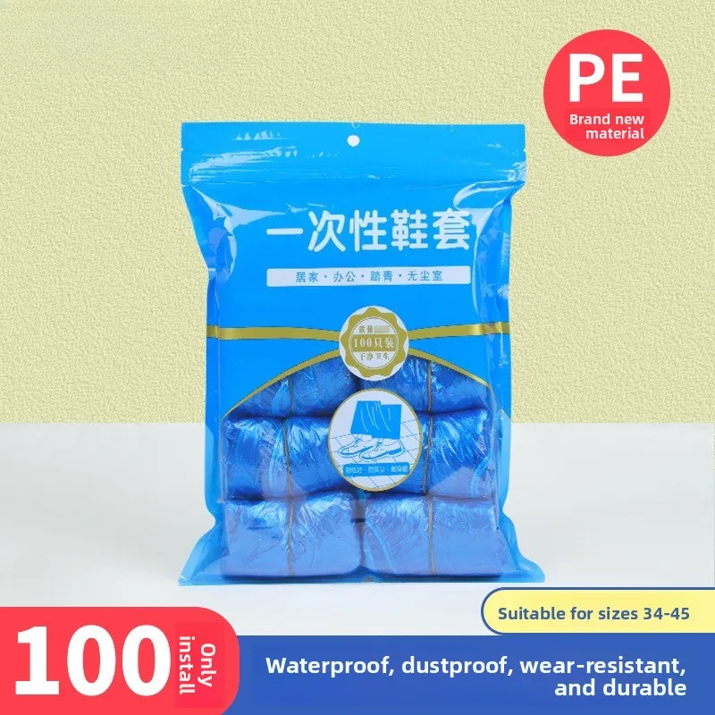Disposable Plastic Shoe Covers Thickened Foot Covers Waterproof Dustproof for Indoor Office Household Rainy Day Use