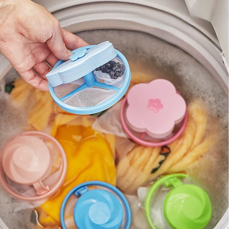 

1-10pcs Washing Machine Floating Lint Filter Bag Reusable Laundry Ball Clothes Hair Cleaning Tools Hair Catcher Hair Remover