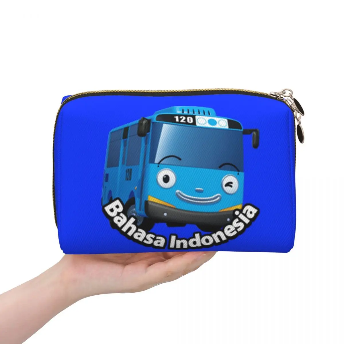 Tayo The Little Bus Cartoon Women Cosmetic Bags Travel Makeup Organizer Pouch Toiletry Storage Dopp Kit Box