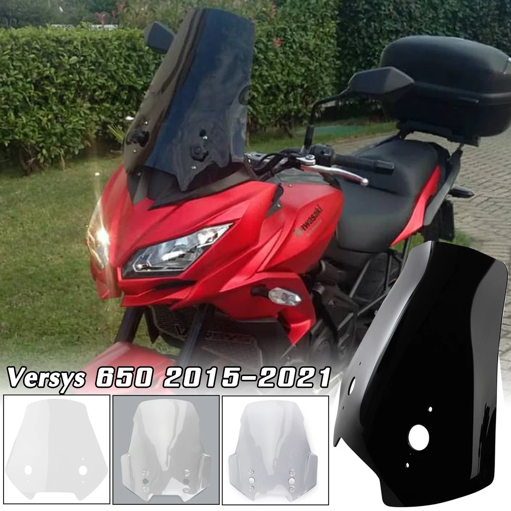 Versys 650 Windscreen Windshield Wind Deflector for Kawasaki Versys650 LT KLE650 Accessories Moto 15 16 2017 2018 2019 2020 2021