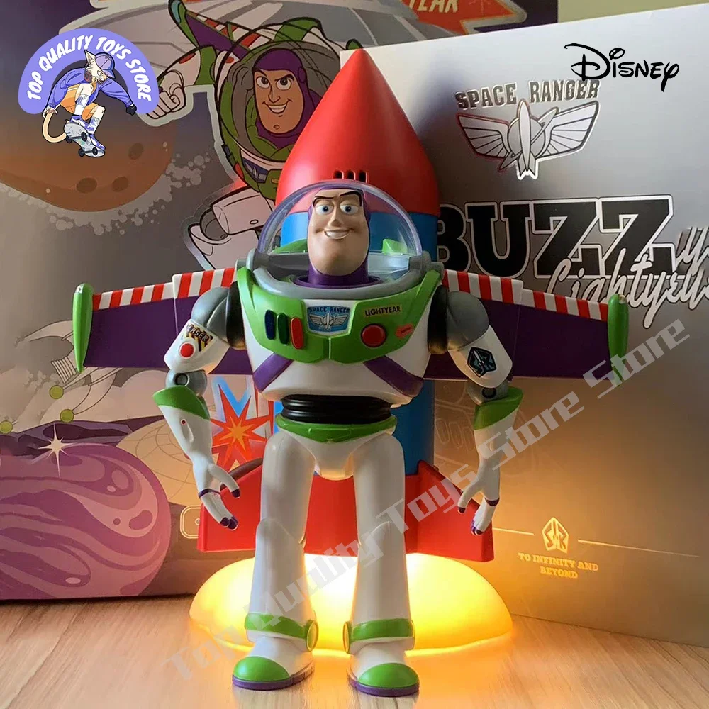 Original Disney Toy Story 4 Music Light Bluetooth Speaker With Rocket Doll Action Figure Toys For Children Gift Tabletop Decorat