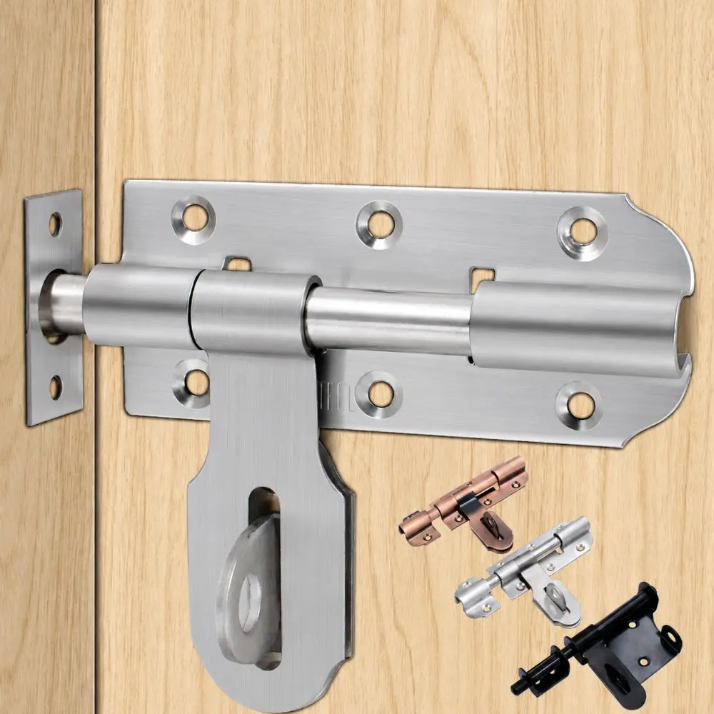 Heavy Duty Stainless Steel Slide Barrel Bolt Multi-functional Durable Gate Latch Weatherproof Door Lock Wooden Fence