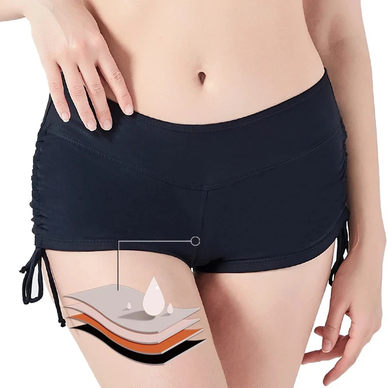 Traje de Baño Menstrual para Niñas, 4 Capas, Anti-Fugas, Impermeable, Bikini, Pantalones de Playa, Braguitas de Natación para el Periodo, Tipo Boxer