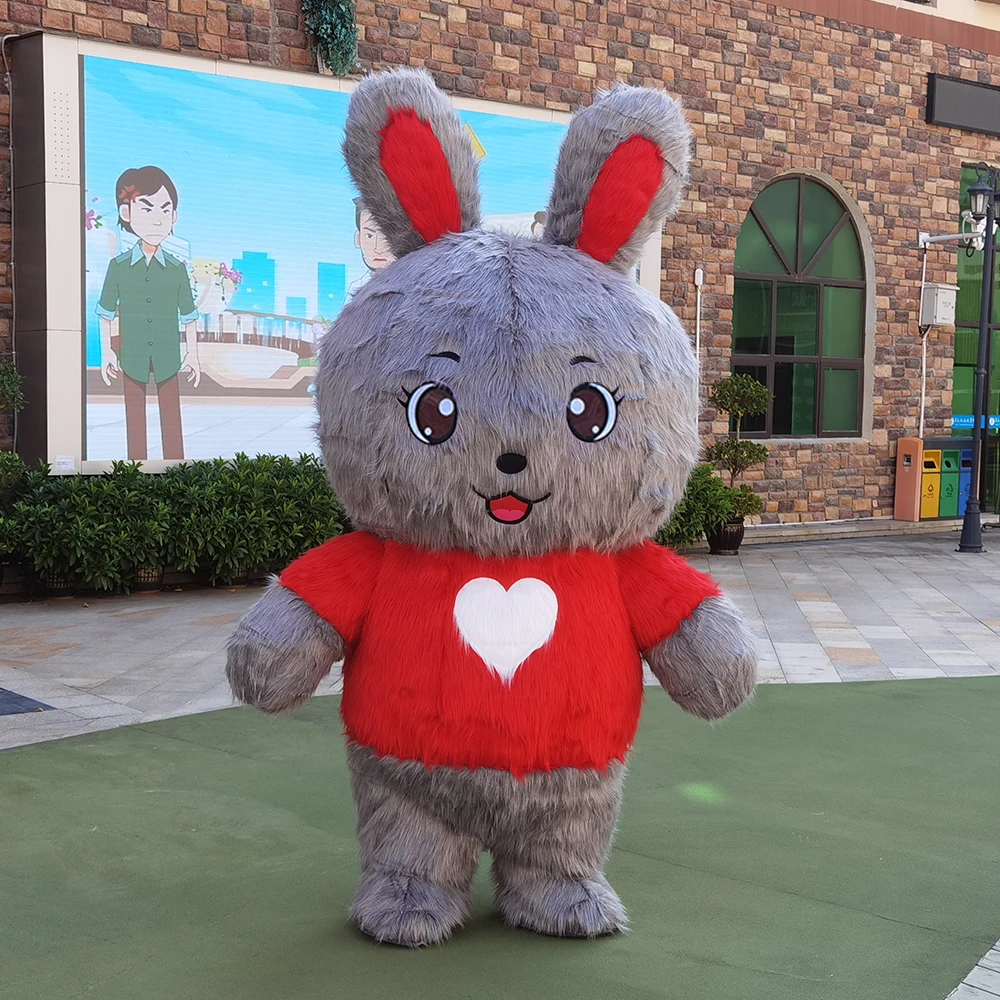 Inflatable Rabbit Mascot Costume Chinese New Year's Performance Clothings Props God of Wealth Cartoon Fortune Rabbits Apparels