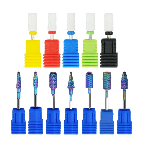 Juego de brocas de cerámica para uñas de carburo de tungsteno, Kit de manicura y pedicura eléctrico profesional para pulido de cutículas y pulido
