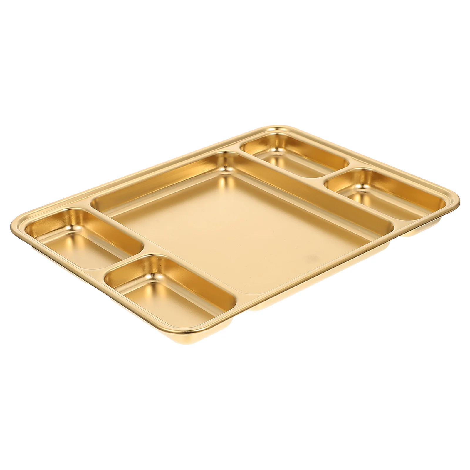 

1Pcs Breakfast Divided Plate Stainless Steel Food Plate Household Serving Dish Dumpling Barbecue Container