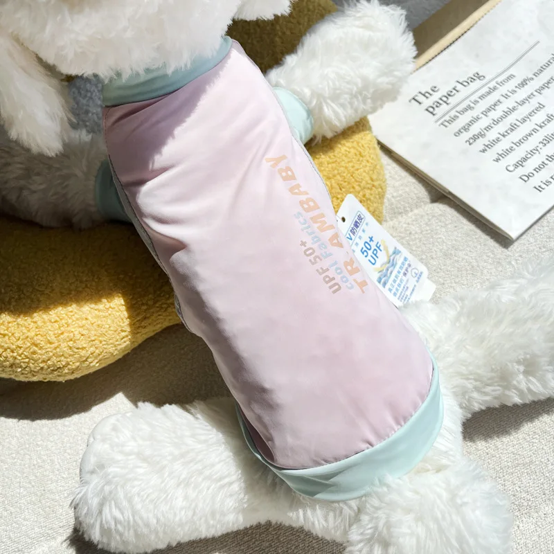 

Cute Dog Cool Clothes Banana Bottom Same Style Silk Schnauzer Puppy Breathable-Proof Outdoor Spring an