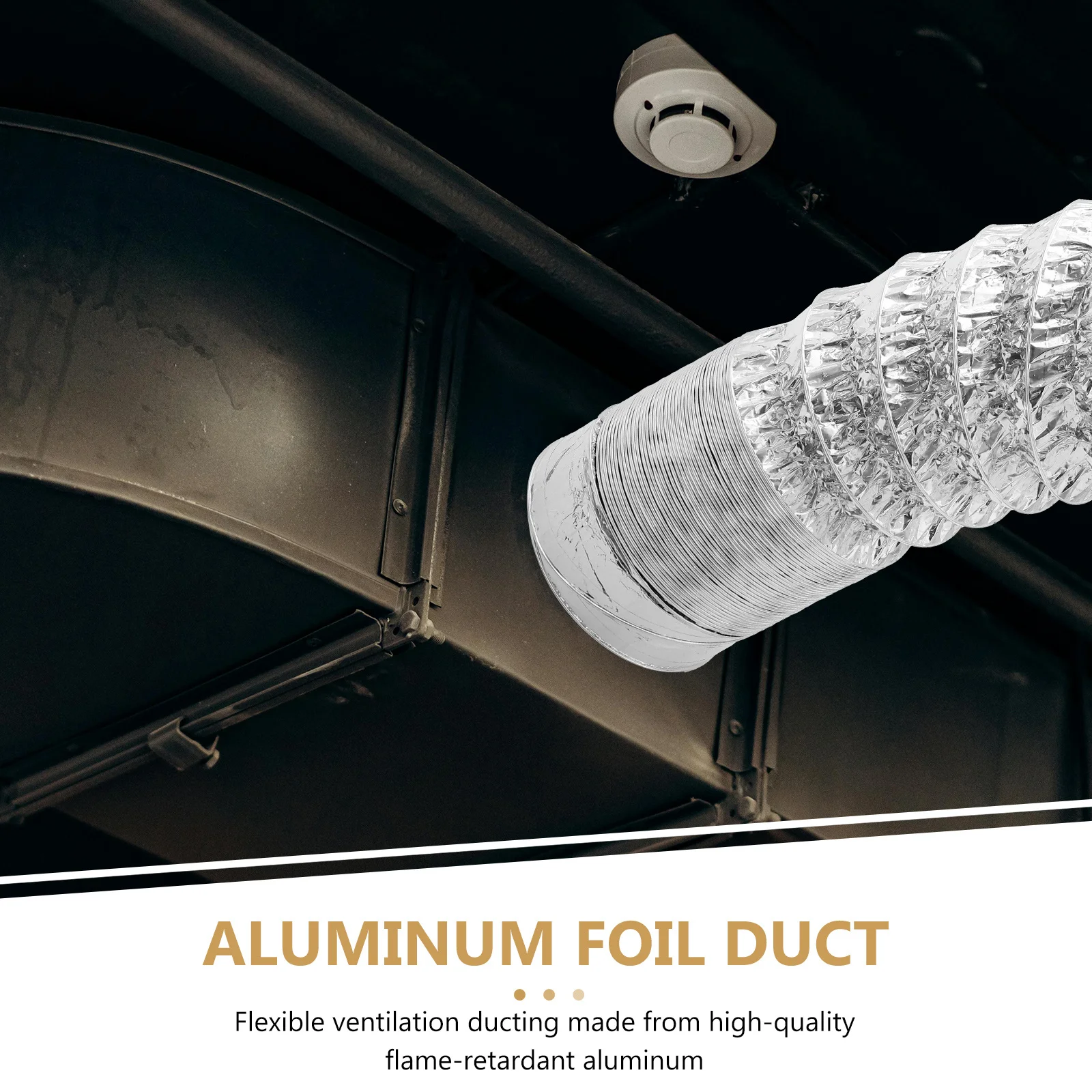 

2m High Temp Resistant Aluminum Foil Duct Hose 163mm Diameter Flexible Ventilation Exhaust Vent Fan Hvac Dryer Vent Hose