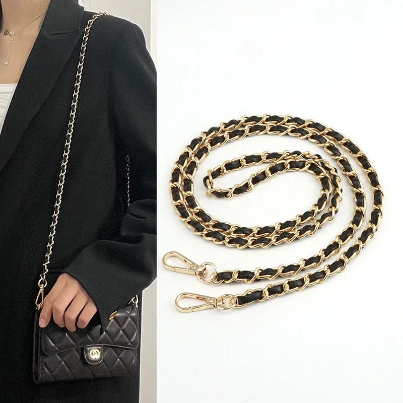 120cm Universal Shoulder Bag Strap Chain Strap For Crossbody Bag Simple Solid Color Strap Handbag Chain