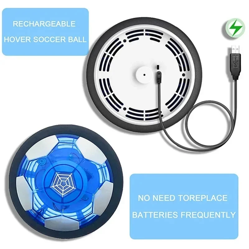 Jouet de sport de football en suspension, coussin d'air flottant, football en mousse avec lumière LED, jouets de football fœtal, cadeaux pour enfants