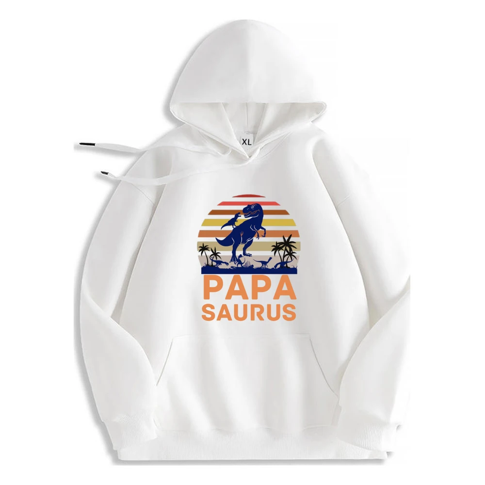 Papasaurus T Rex Fashionable Mens Sweatshirt Soft Polyester Fiber Hoodie Casual Comfortable Long Sleeve​​