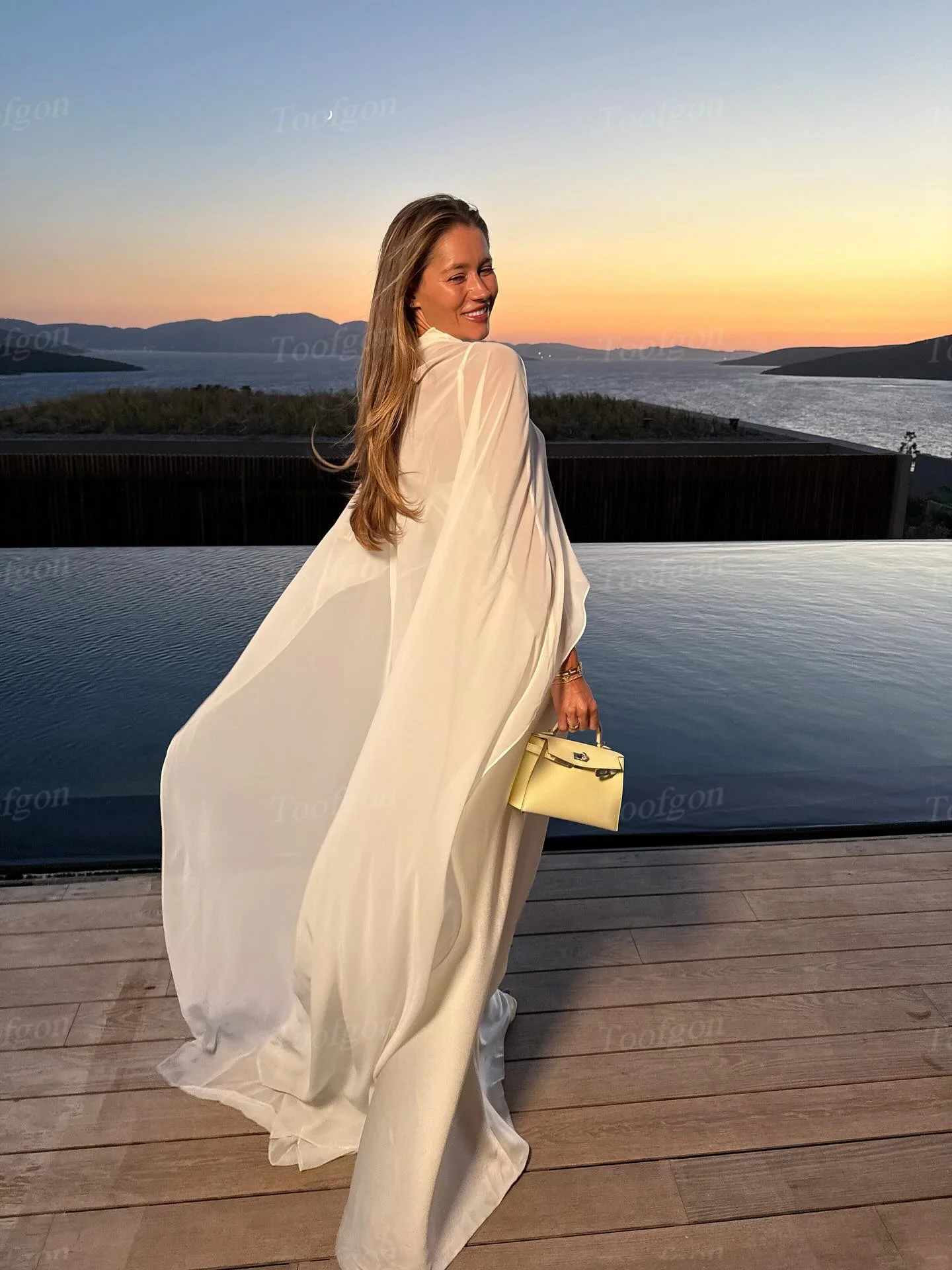 Toofgon Mermaid Silk Satin Customized Wedding Dresses 2 Pieces Formal Bridal Gowns With Wrap Women Evening Party Prom Dress
