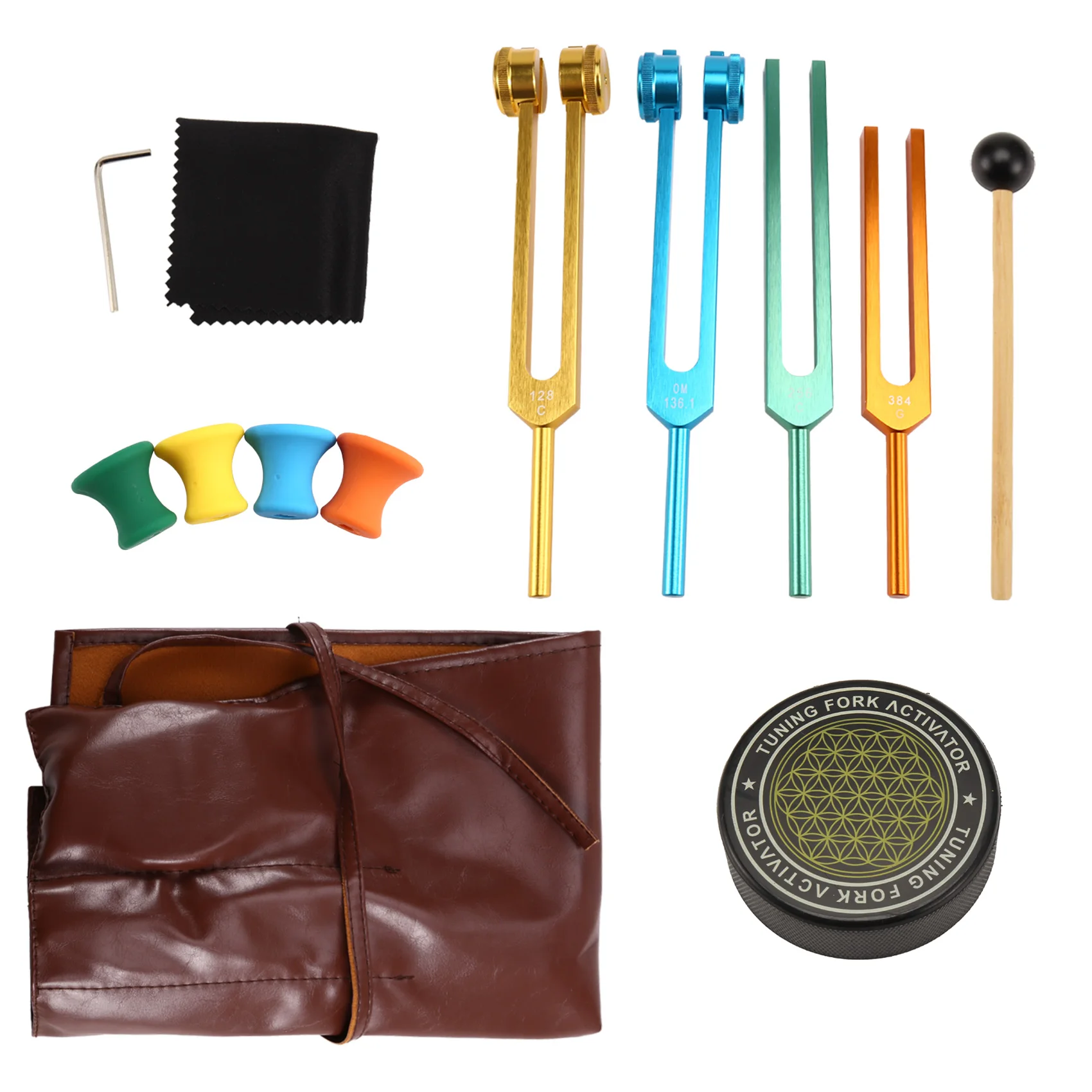 

A51Q-Sound For Healing Instruments For Chakra, Yoga For Chakra Tuning Forks Set 128Hz 136.1Hz 256Hz 384Hz& Activator