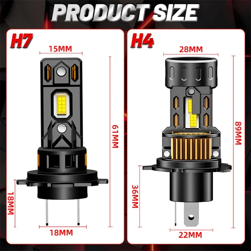 H7 H4 LED المصابيح الأمامية Canbus لا خطأ المصابيح الأمامية مع مروحة 1200 واط عالية الطاقة H7 LED سيارة رئيس ضوء مصباح CSP رقاقة 2000000LM